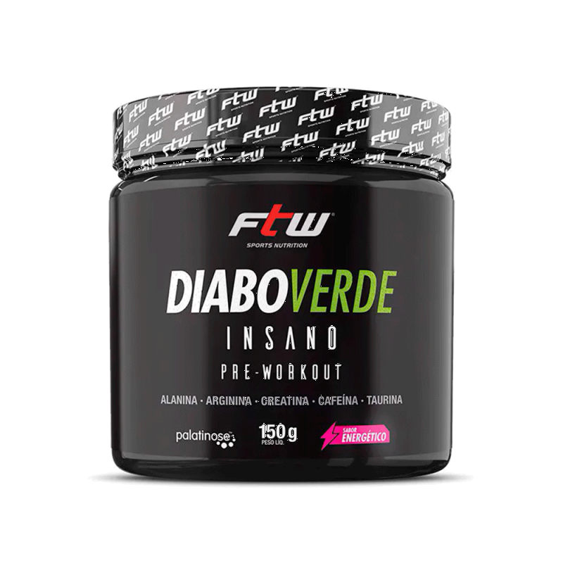 Pré-Treino Diabo Verde Insano 150GR Sabor Energético FTW